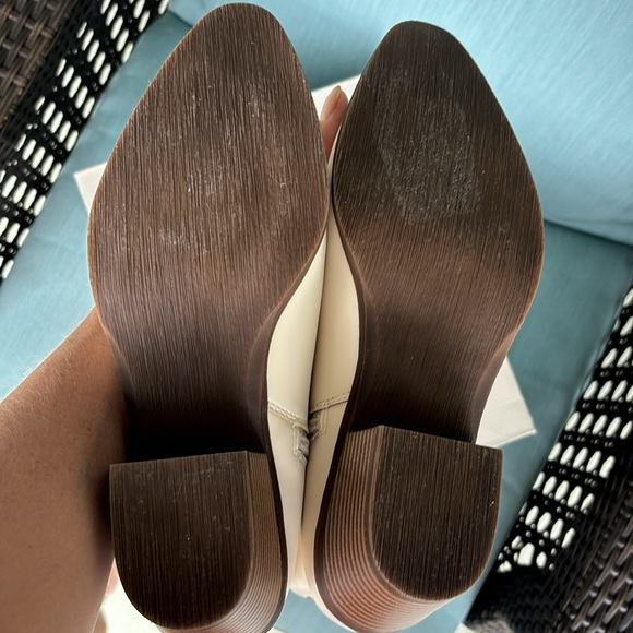 New Nordstrom Rack ivory, color, ankle booties. studded accents, Size 10. - Picture 6 of 10